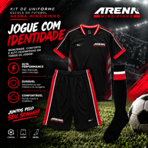 Uniforme completo | Escola de Futebol Arena Mineirinho